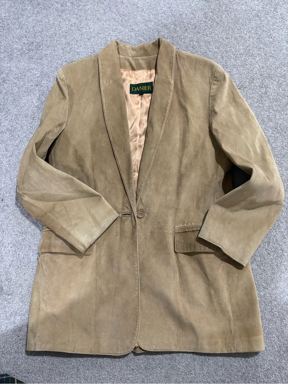 Vintage Danier Suede Blazer Jacket in Tan